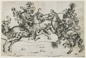 Justa de Dos Hombres Salvajes de Israhel van Meckenem the younger